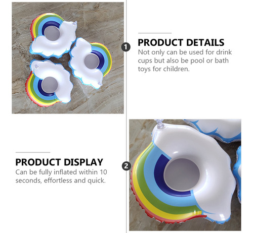 Soporte Inflable Para Flotadores, 4 Unidades, Portavasos Y N