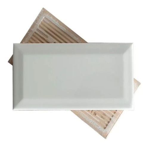 Ceramica Cocina Azulejo Subway Biselado Blanco 7,5x15 Cm