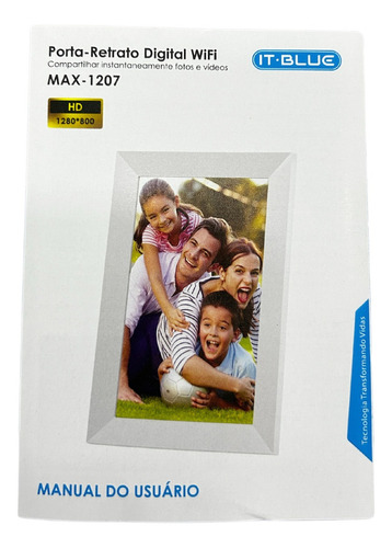 Porta Retrato Digital 12 It-blue 1207 Wifi, Vídeo, Touch, Cor Branco