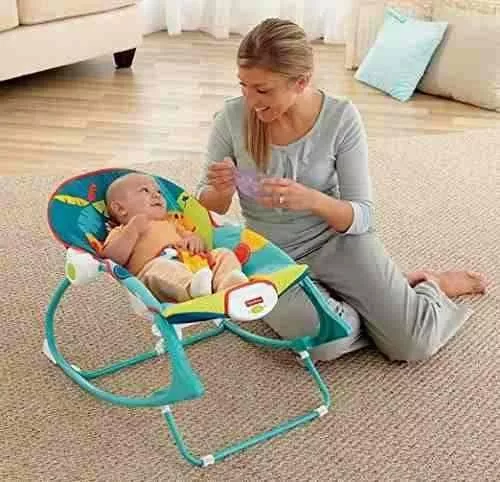 Bouncer Azul Silla Mecedora para bebé Vibradora Bebe Con Juguetes