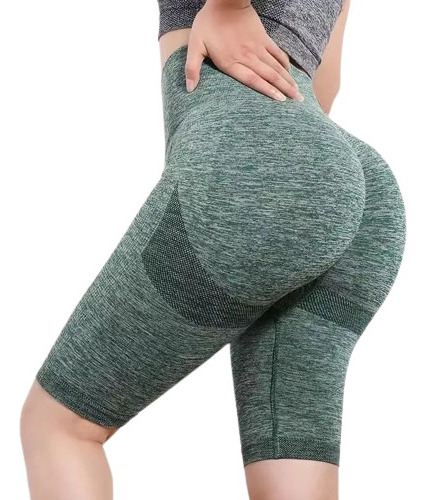 Pantalones Cortos Deportivos Sin Costura De Yoga Elásticos