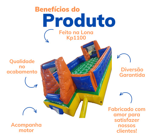 Mini Fut Sabão Quadra Inflável Com Motor Gol Parede 70cm
