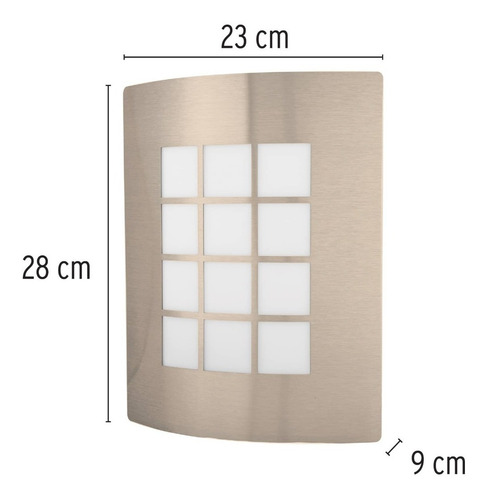 Imagen 2 de 3 de Arbotante Acero Inoxidable Satin Luz Calida De Lujo Pared Color Gris