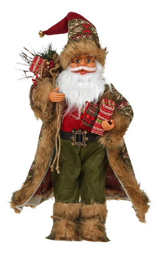 Estatuilla De Pie De Papá Noel, Decoración Navideña 45cm C