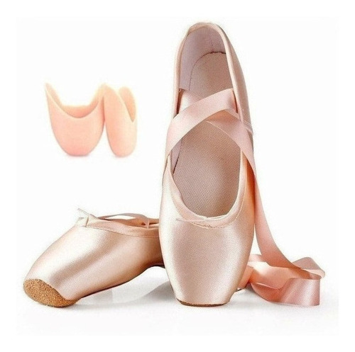 Zapatos De Punta Zapatillas De Ballet De Vendajes Con Pu [u]