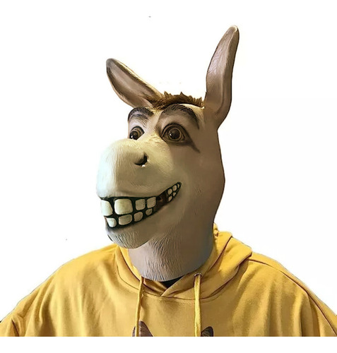 Máscara Látex Burro Shrek Halloween Realista Terror Disfraz