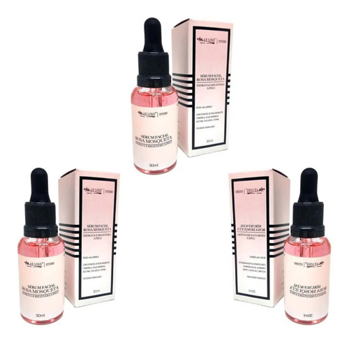 Imagem 5 de 8 de 3 Sérum Facial Rosa Mosqueta Colágeno Ácido Hialurônico