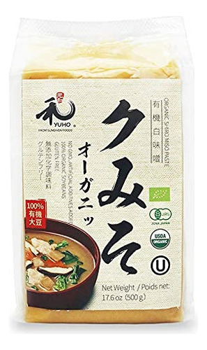 Yuho Pasta De Miso Blanco Shiro Organica 100% Soja Y Arroz O