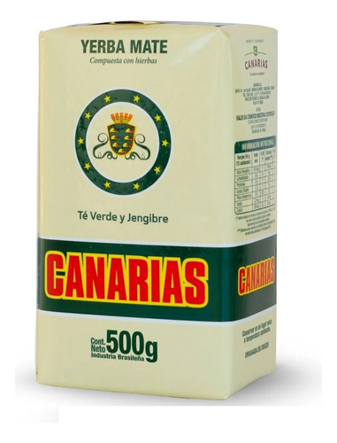 Yerba mate canarias té verde y jengibre 500g Uruguay
