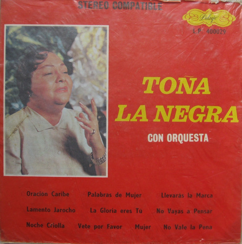 Toña La Negra Con Orquesta Lp Vinilo Acetato