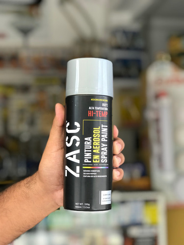 Pintura En Spray Color Plata Alta Temperatura Marca Zasc