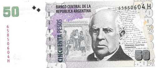 Billete Argentina 50 Pesos Sarmiento 3634 Sin Circular