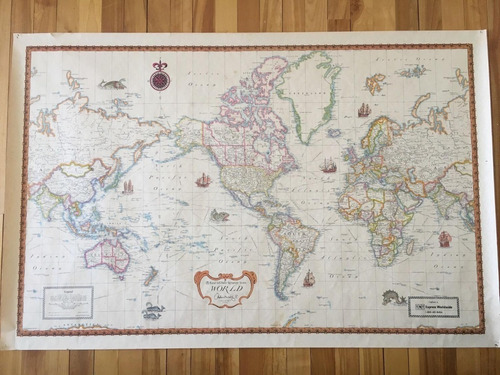 Mapa Rand Mcnally World Signature Series Vintage    Beachin