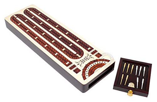 House Of Cribbage - 2 Track Continuous Cribbage Board Inlaid