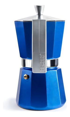 Cafetera Italiana Express Evva Aluminio Azul 6 Tazas Ibili