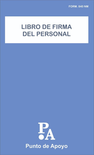 Registro De Asistencias De Prof. Y Pers. - Libro De Firmas