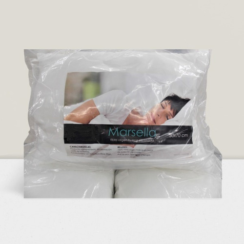 Almohada Blanco Black Marsella 100% Fibra Virgen 50x70