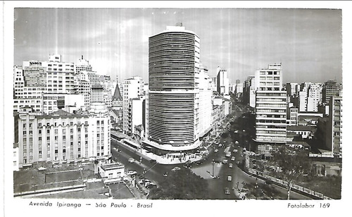 Tarjeta Postal Avenida Ipiranga - Sao Paulo - Brasil