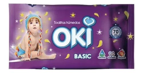 Toallitas Húmedas Oki Basic De 70 Unidades Sin Alcohol