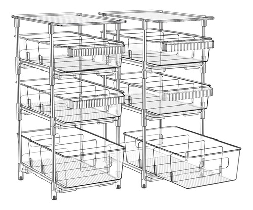 Juego De 2 Botiquines De 4 Niveles Con Divisores, Multiusos,