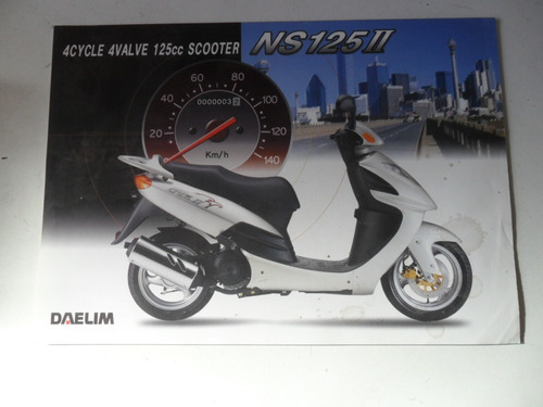 Folleto Daelim Ns 125 Ii Catalogo Moto Antigua Scooter