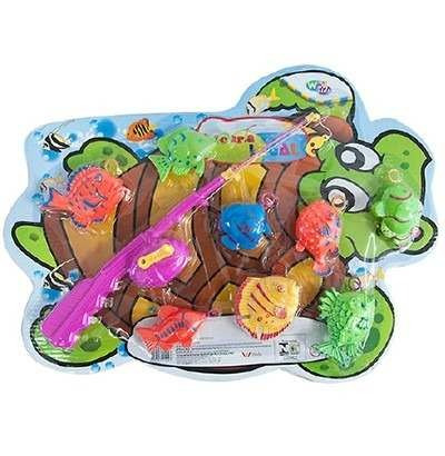 Kit Pescaria Pega Peixe Varinha 9 Peças Infantil Brinquedo