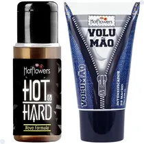 Comprar Kit Gel Masculino Hot Hard Estimula Ereção+ Gel Volumão 25gr