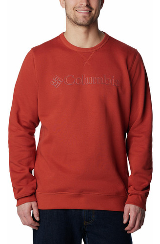 Poleron Columbia Hombre M Columbia Logo Naranja