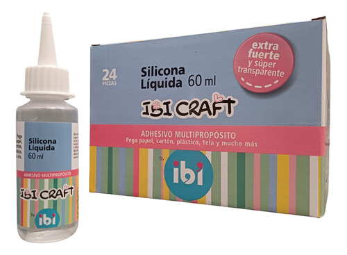 24 Silicona Liquida Ibi Craft Adhesivo Multiproposito X 60ml