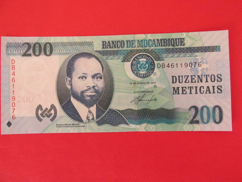 Billete Africa Banco De Mozambique 200 Meticais Unc Raro