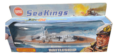 Matchbox Sea Kings Superfast K-303 Battleship 1976 Gris