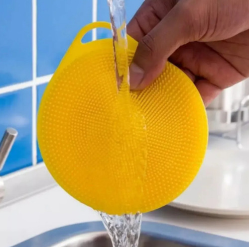 Esponja Doble De Cocina Baño Silicona Fcg Violeta
