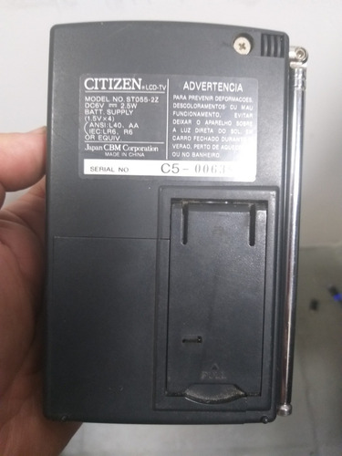 Mini Tv Citizen Antiga Analógica Ligando