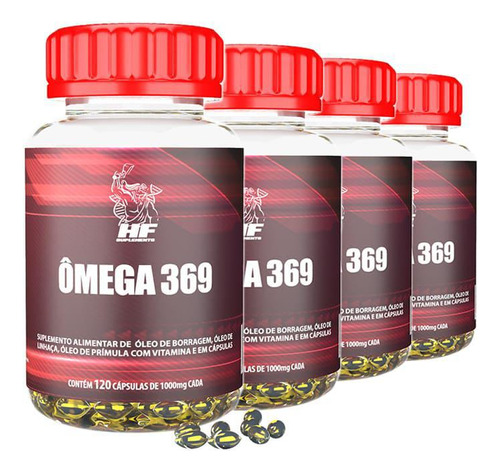 Kit-omega 3-6-9 1000mg Hf Suplements 4x120caps