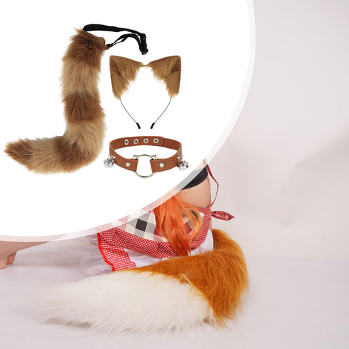 Conjunto De Orejas, Collar Y Cola, Disfraz Para Actuación
