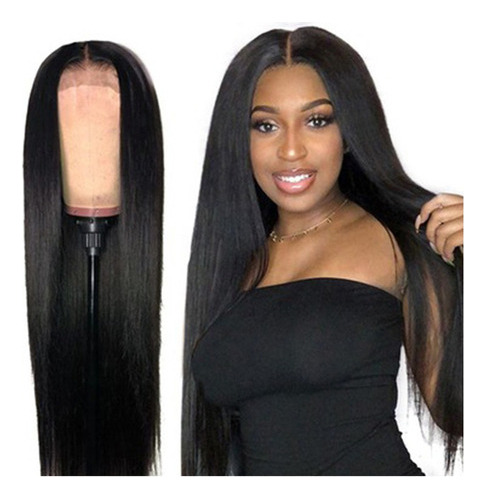 Peruca De Cabelo Humano Reto De 26 Polegadas Ren Front Wig 6