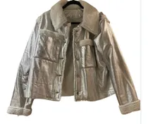 Comprar Campera Metalizada Ecocuero Con Corderito