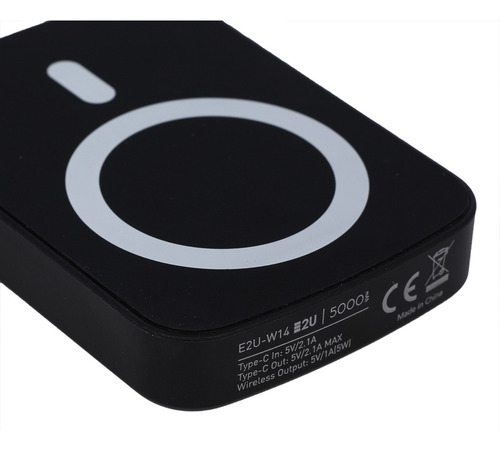Carregador Portátil Magsafe Indução Turbo 5000mah Compacto Para iPhone Preto