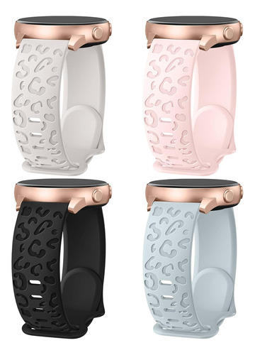 4 Pack Leopard Engraved Bands Compatible With Samsung Galaxy