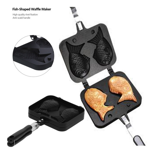 Imagen 4 de 10 de Molde Para Hornear Gofres Antiadherente Taiyaki Pastel En Fo