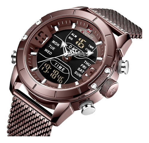 Reloj Hombre Doble Hora Naviforce Deportivo Con Cronógrafo