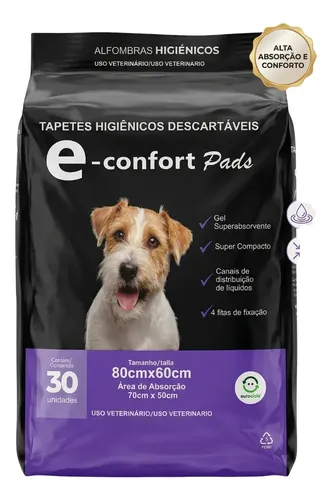 Tapete Higienico E Confort pads Branco com 30unidades 80 x 60 cm