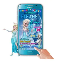 Comprar Invitación Interactiva Botón Mapa Y Confirmar Frozen Elsa