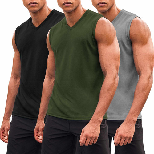 Coofandy Camiseta Manga Para Hombre 3 Gimnasio Cuello V