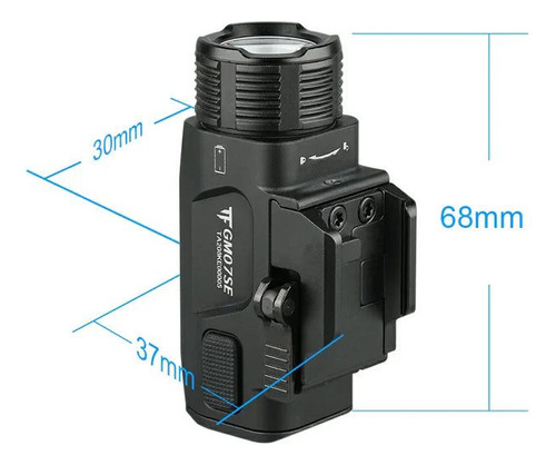 Linterna Tactica Led Para Arma Corta Glock Riel De 20mm