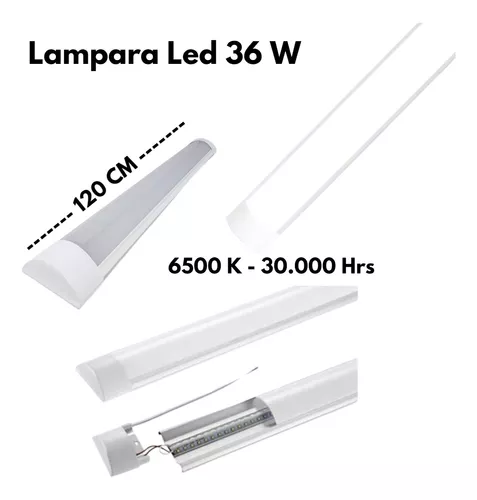 Lampara Led Plana Pared Techo Con Base t8 54w Panel 120cm