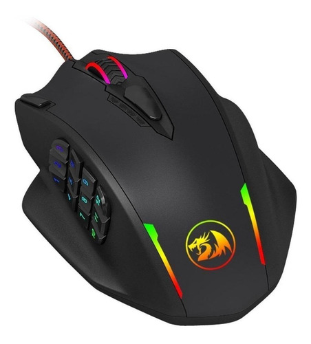 Imagem 1 de 2 de Mouse para jogo Redragon  Impact M908 preto