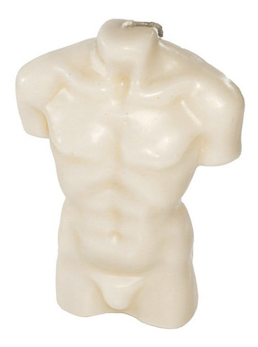 Vela Cotillon Forma Torso Masculino Cuerpo De Hombre Blanca