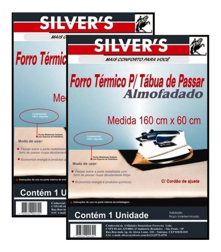 Imagem 3 de 8 de Kit 2 Forro Térmico Tábua De Passar Almofadado 1,60m X 0,60m