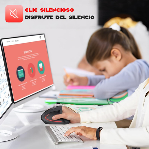 Mouse Inalámbrico Ergonómico Recargable,mouse Vertical Con
